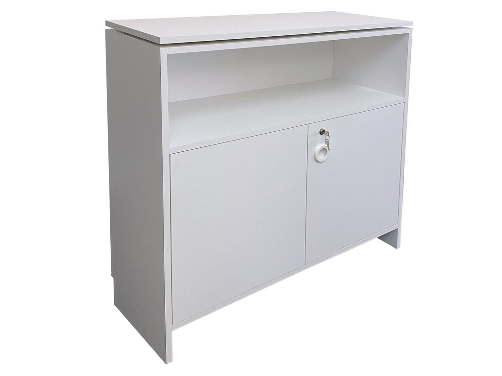 Comptoir Vernier | Droit, blanc, fermant à clef | H97xL100xP40cm